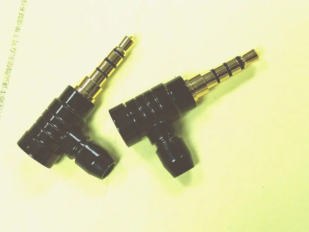 Brass Stereo 4 Pole 3.5mm 90 Degree Plug Angled Jack Cable Solder connector New