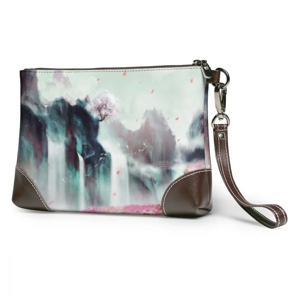 Leather clutch-1 Mr. Q Сумка-клатч с принтом Мужская/женская брендовая сумка на плечо из натуральной кожи роскошные женские сумки из воловьей кожи дизайнерские сумки на заказ - Цвет: Leather clutch-1