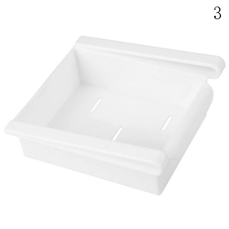 Мини ABS DIY ползунок для кухни, холодильника, морозильника, экономия пространства, организация, стеллаж для хранения, полка для ванной комнаты, органайзер, держатель - Цвет: White