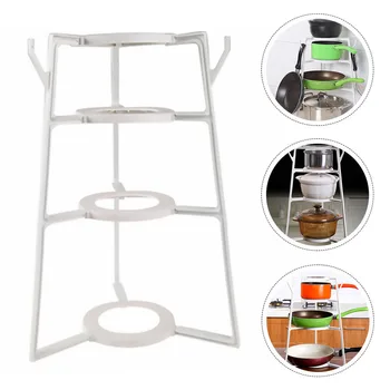 

1pc 4 Tier Storage Rack Prime Plastic Useful Pan Organizer Pan Shelf Storage Rack for Hallway Bedroom Bathroom