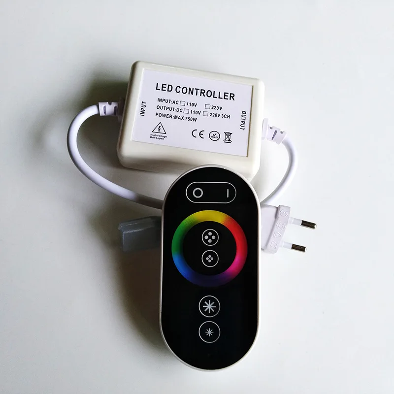 110V 220V High Pressure Touch RGB Lighting Chain Control Plug Neon Flexible Light Strip Light Belt LED Controller