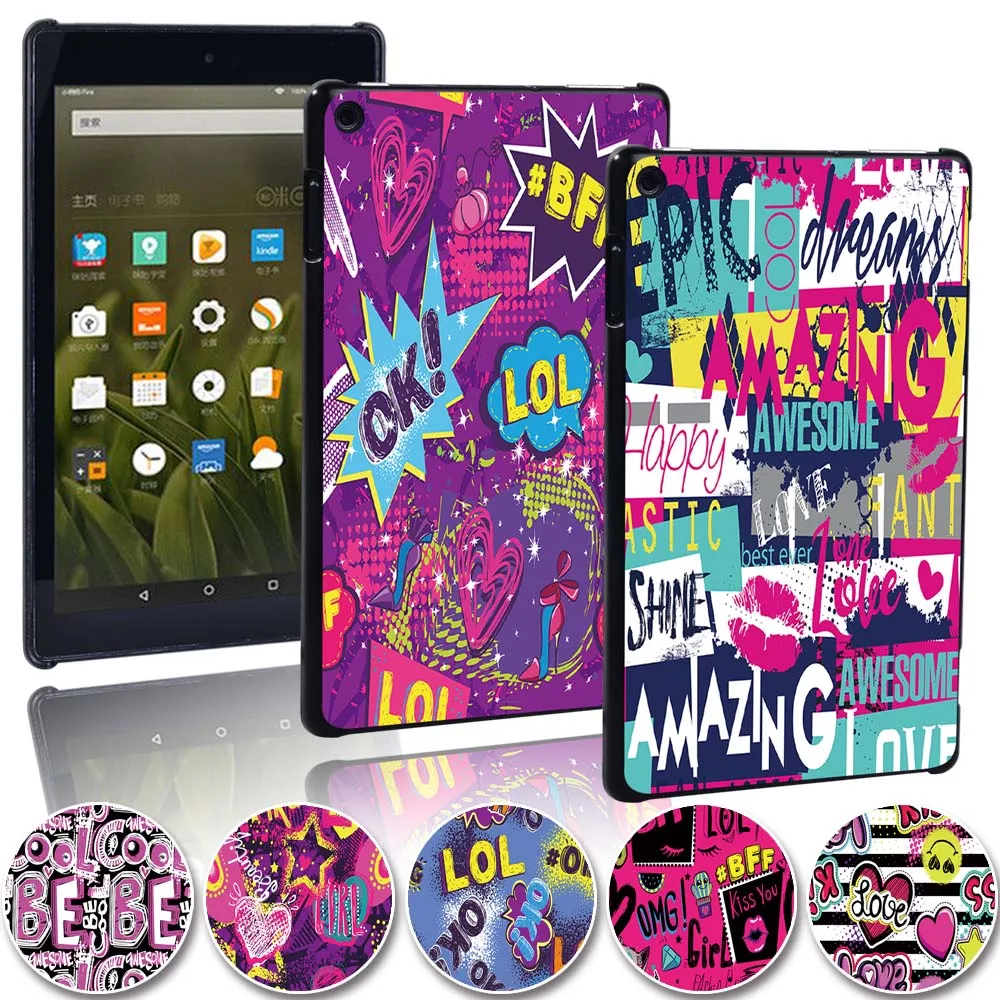 

Graffiti Art Tablet Shell Cover Case for Amazon Fire 7/ HD 8/HD 10 Protective Plastic Cases for 7/8/10.1 Inch