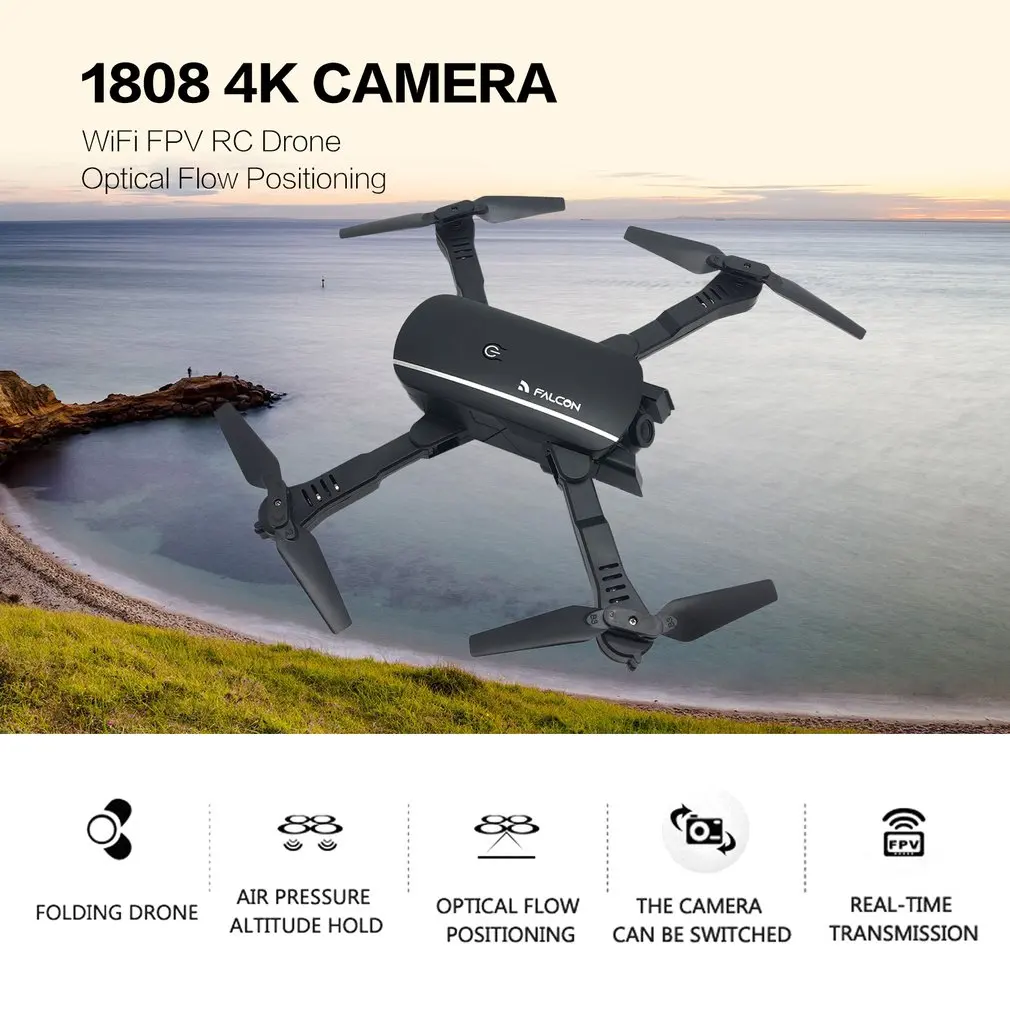 M1808 WiFi FPV RC Дрон 4K камера оптического позиционирования потока HD Двойная камера воздушная видео RC самолет детские игрушки