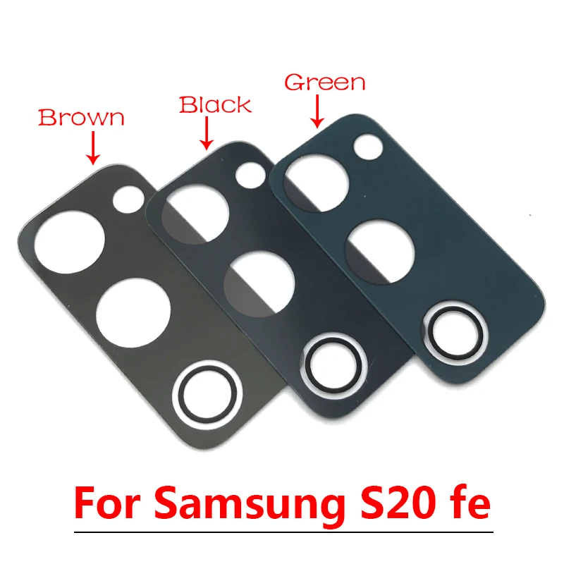New Camera Glass Lens For Samsung Galaxy S20 FE Back Rear Camera Lens With Sticker Adhesive Black / Green / Brown iphone mobile frame