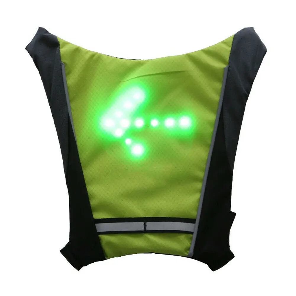 Беспроводной Велоспорт Светоотражающие Hi Viz жилет безопасности поворотов Светодиодный Предупреждение жилет для девочек и мальчиков; для верховой езды сумка жилет ночной езды руководство