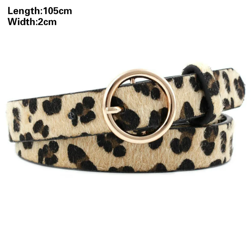 plus size belts for women 2021 Fashion Leopard Belt Women Snake Zebra Print Thin Horsehair Waist Belt PU Leather Gold Ring Buckle Belts for Ladies Female wide belts for dresses Belts