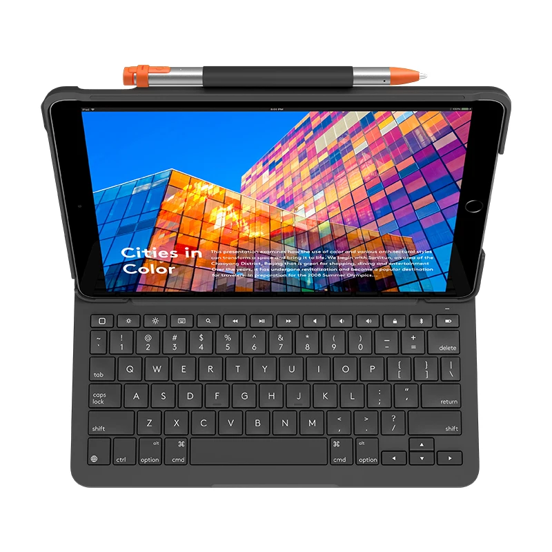 Bluetooth Keyboard Slim Folio Logitech Ipad 7th Generation