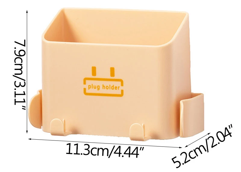 Wall-Mounted Storage Box Storage Rack Shelf Organizer Hooks Remote Control Mobile Phone Holder