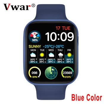 

【Blue Color】Vwar FK88 Smart Watch Series 6 for iPhone Android Encoder Knob Bluetooth Call Health Monitor Smartwatch FK78 Plus