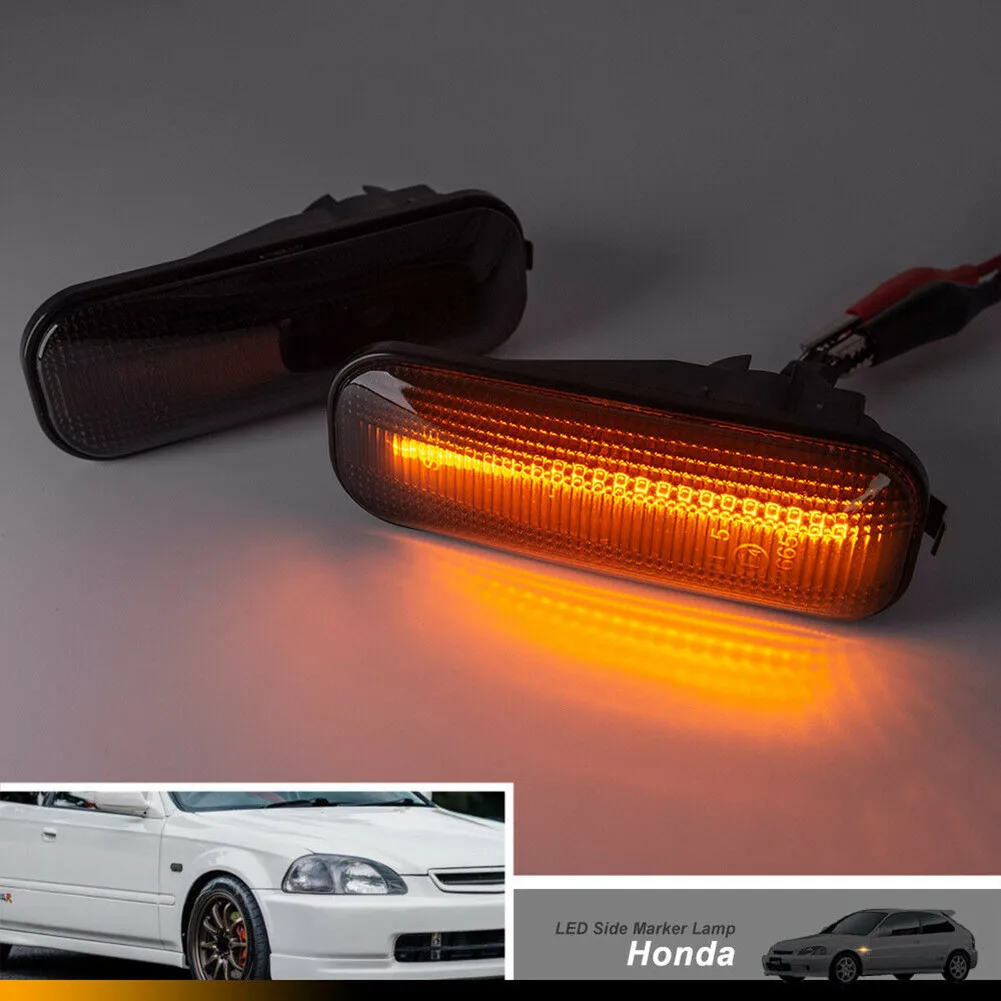 

Дымчатый светодиодный передний Боковой габаритный фонарь s для 1996-2000 Honda-Civic EK EJ EM янтарсветильник рь