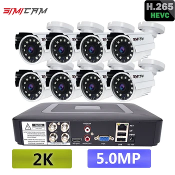 

SIMICAM camera Security Surveillance Set 4/8CH 5MP AHD DVR Kit CCTV System super HD Outdoor IR-CUT Waterproof Bullet Camera P2P