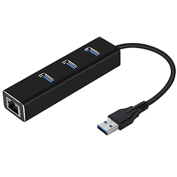 

1000Mbps 3 Port USB3.0 Extender Aluminum Alloy Adapter Gigabit Ethernet Multifunctional Home Data Transfer Computer USB C Hub