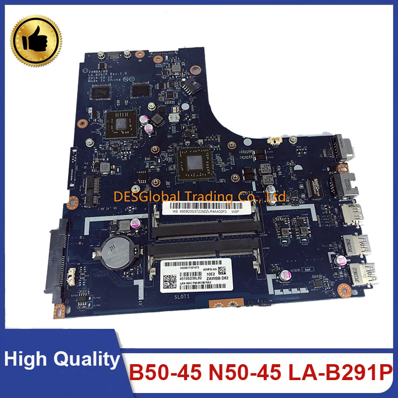 Discount  Mainboard For Lenovo B50-45 N50-45 Laptop Motherboard A6-6310 ZAWBA/BB LA-B291P Fully Tested Fast S