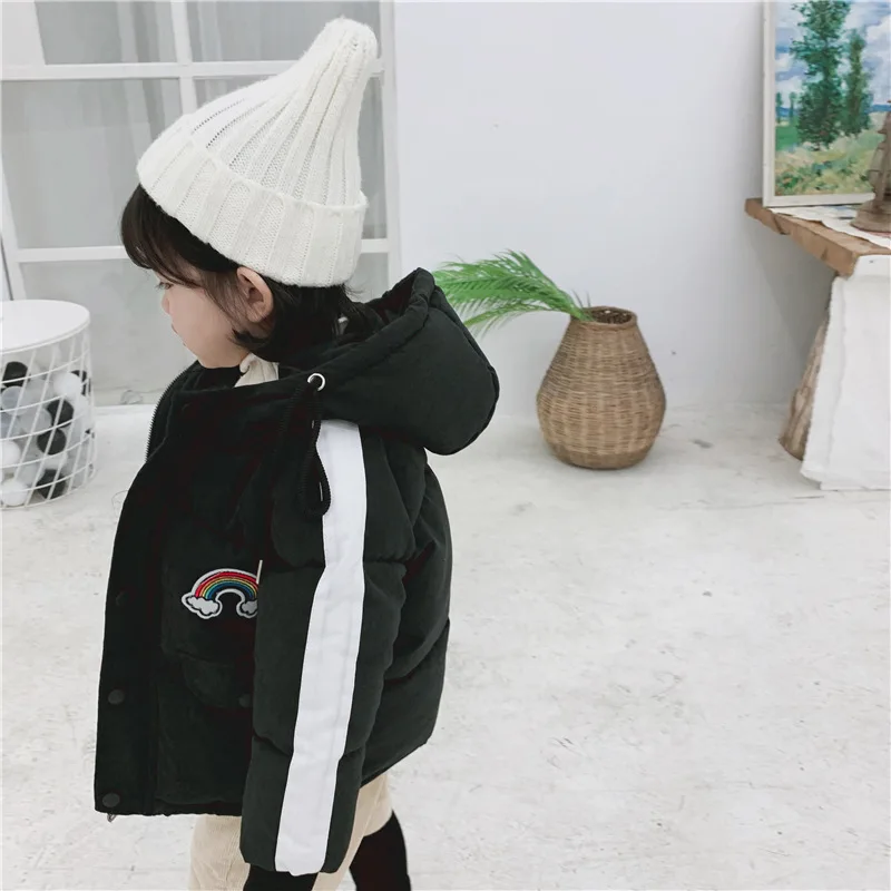 

Childrenswear 2019 Winter New Style Korean-style Children Rainbow Cotton Coat Men And Women Baby Peach Skin Thick Warm Cotton-pa
