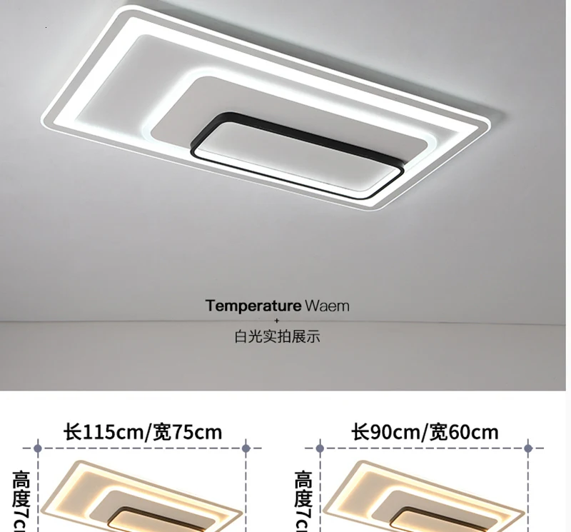 Люстра для гостиной, спальни, AC85-265V, прямоугольная квадратная ультратонкая Потолочная люстра для дома