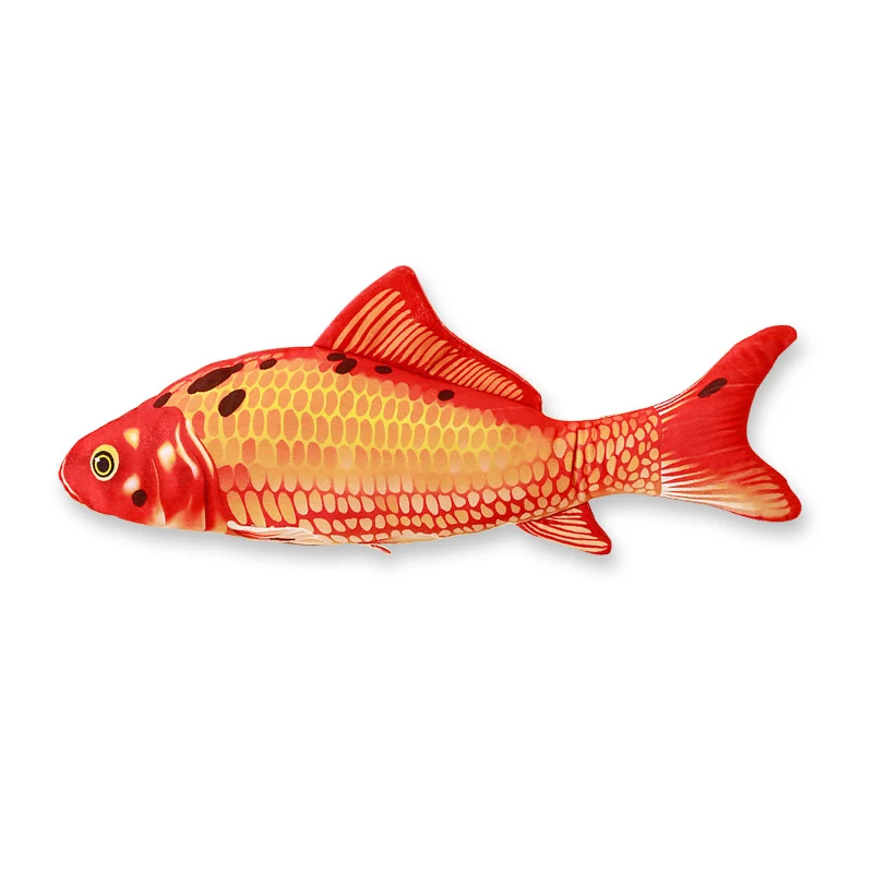 bright red carp Мягкая Плюшевая креативная игрушка для кошек в форме рыбы, забавный питомец С Кошачьей Мятой, игрушка для жевания, подарок, мягкая подушка, кукла, имитация игры, игрушка для домашних животных - Цвет: bright red carp