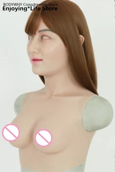 

Crossdressing Silicone Female Realistic Skin Mask Fake B Cup Breast Forms for Crossdresser Shemale Masquerade Fetish Transgender