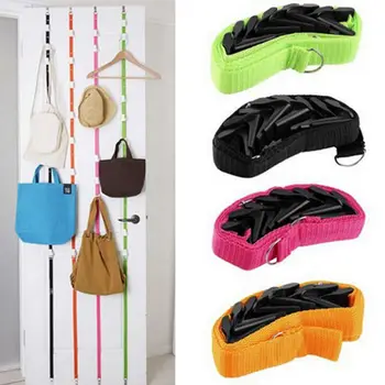 

New Fashion Adjustable 8 Hooks Over Door Strap Hanger Storage Clothes Bag Hat Rack Organizer