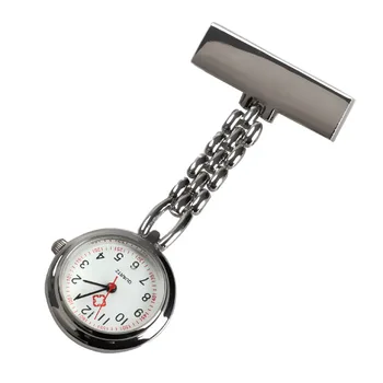 

Newly Fashion Mini Nurse Table Pocket Watch with Clip Brooch Chain Quartz Watches Gifts FIF66