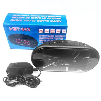 

220V EU Plug AM FM Dual Frequency Radio Alarm Clock Digital LED Clock Luminous Clock Snooze Electronic Home Table Clock