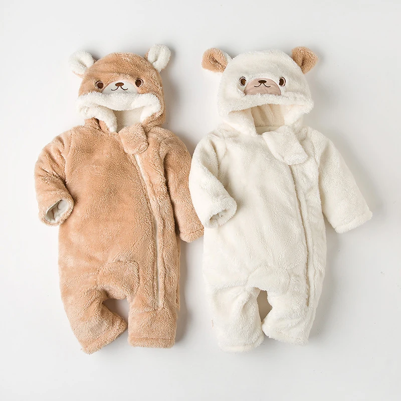 

New Baby Romper Cute Cartoon Baby Winter Clothes Funny Bear Warm Hoodies Costume Jumpsuit Kids Baby Outfits Toddler Clothes 2019