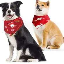 クリスマスペット犬の首輪子犬バンダナクリスマスギフトビブスカーフ襟のための調節可能なペットネッカチーフ唾液タオル小大犬(China)