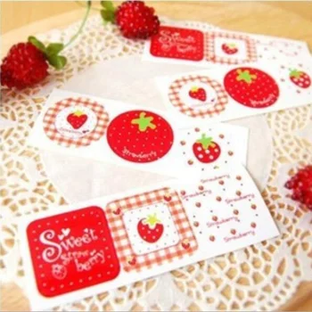 

1200pcs/lot Kawaii Strawberry series seal sticker Seal DIY Multifunction Gift Sticker DIY Sealing Sticker