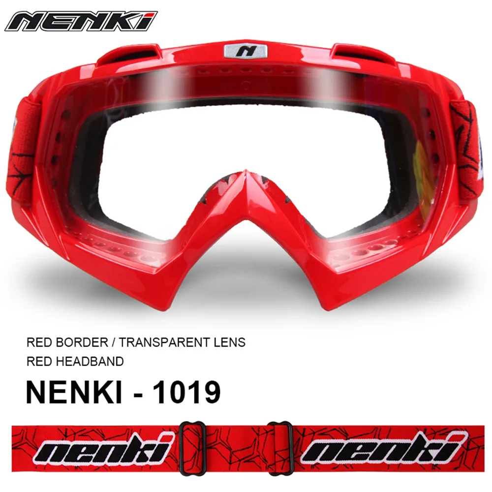 NENKI Мотокросс внедорожник ATV MX для езды на велосипеде по бездорожью и склонам очки DH Для мужчин Для женщин Горные лыжи сноуборд очки мотоциклетные очки. Цветные линзы - Цвет: Red Clear