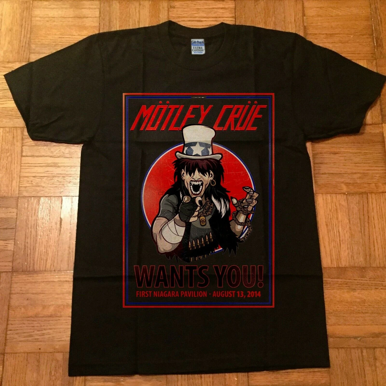 

VTG Rare Motley Crue Tour 2014 Niagara T shirt Reprint S-3XL New Tops 2019 Print Letters Men T-Shirt