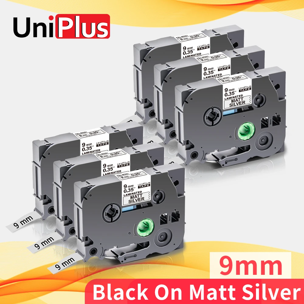UniPlus 6 шт. черная матовая Серебряная лента для принтера tze M921 сменная маркировки