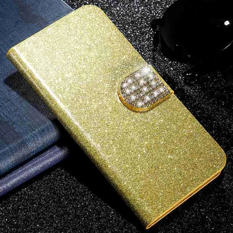 Чехол для huawei P20 P30 mate 20 lite Pro P Smart Plus Z кожаный откидной Чехол-бумажник Y5 Y6 Y7 Y9 Prime Honor 10i чехол для телефона s - Цвет: Gold with Diamond