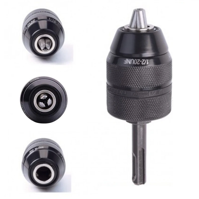 

Drill Chuck Adapter, 2-13mm 1/2-20UNF Mount Heavy Duty Professional Converter Tool with SDS Plus Shank Adaptor
