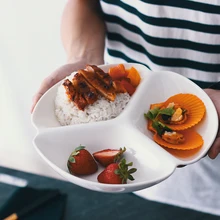 Японский разделенный поднос разделенная тарелка для завтрака для обеда ужина Heatable керамическая тарелка для домашнего отеля ресторана шуол