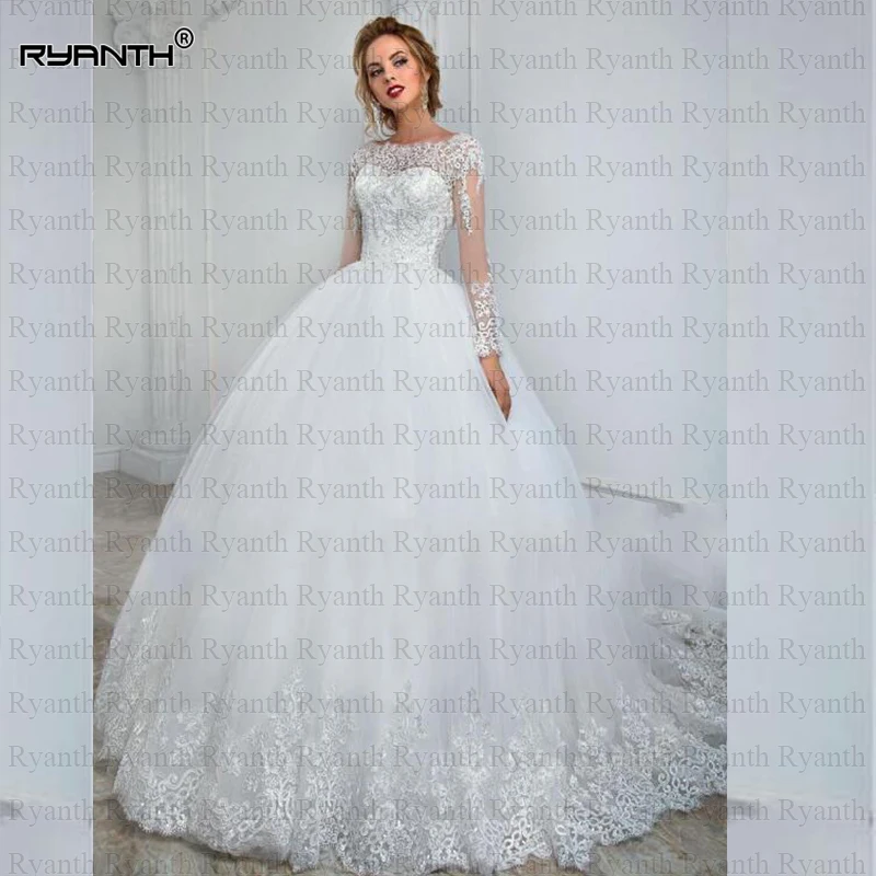 Robe de mariage, бальное платье принцессы с длинными рукавами, свадебное платье, Vestidos de novia, изготовление под заказ, Vestido de noiva