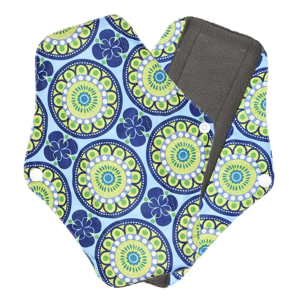 

1pc Day Use Menstrual Pads with Organic Bamboo Inner Waterproof Printed Regular Flow Reusable Super Soft Mama Pads