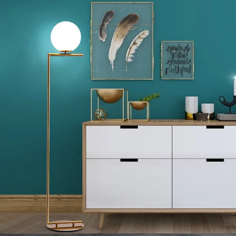 

modern glass ball lamp floor lamp Nordic character ball sitting room sofa floor lamp of bedroom