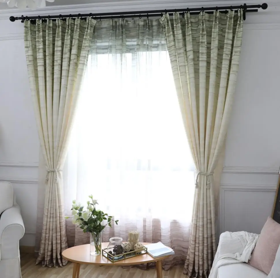 Современный скандинавский минималистичный оконный занавес для гостиной, градиентная стена, кирпич, дизайн, тюль, ткань