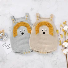 

Infant Newborn Baby Rompers Cartoon Lion Print Solid Bodysuits Casual Cute Sleeveless Jumpsuits Warm Kids Girl Boy Clothes