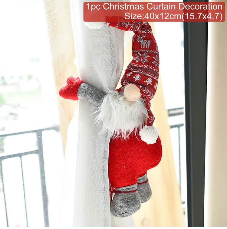 Santa Claus Elk Windows Christmas Curtain Decor 36 XS0030-22