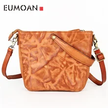 EUMOAN, Простые ретро кожаные сумки, первый слой, кожаная женская сумка-мессенджер, кожаная сумка растительного дубления