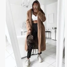 SHUJIN осень зима женское длинное пальто простой отложной воротник шерстяное пальто плюс толстый теплый Твид Верхняя одежда Casacos Femininos