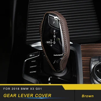 

DIY Car Gear Shift Collars Hand Brake Leather Sewing Cover Frame Interior Accessories for 2018 2019 BMW X3 G01 X4 G02