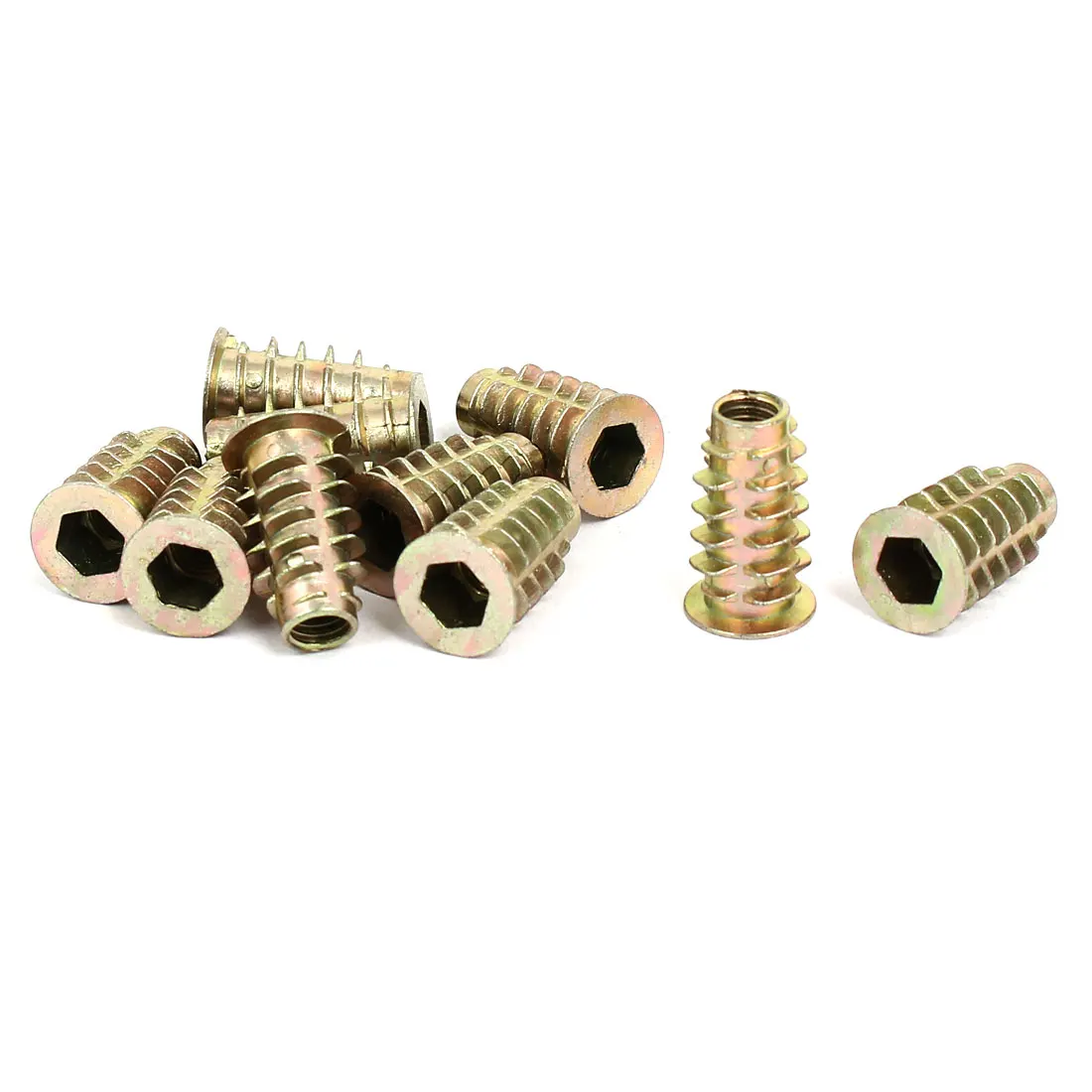 

uxcell M6x20mm Interface Hex Socket Threaded Insert Nuts 10pcs for Wood Furniture