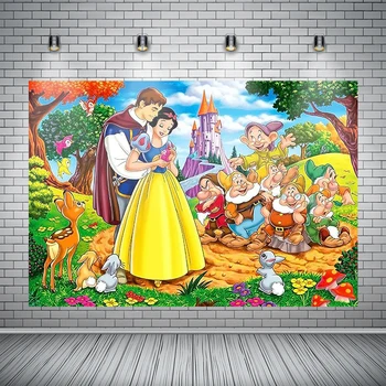 

Snow White Princess Photography Backdrop Baby Shower Girl Birthday Party Background Castle Vinyl Photo Studios Props