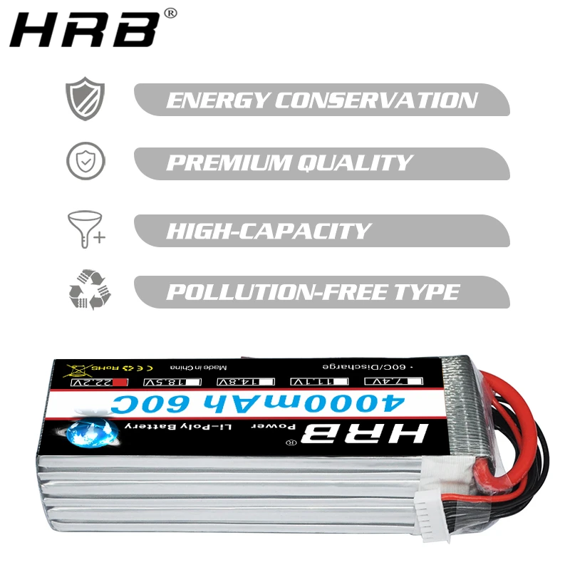 HRB 6S 22,2 V 4000mah Lipo батарея XT60 EC5 XT90 TRX T Deans женский 60C RC Квадрокоптер FPV Самолет багги автомобиль Грузовик Лодка запчасти DIY