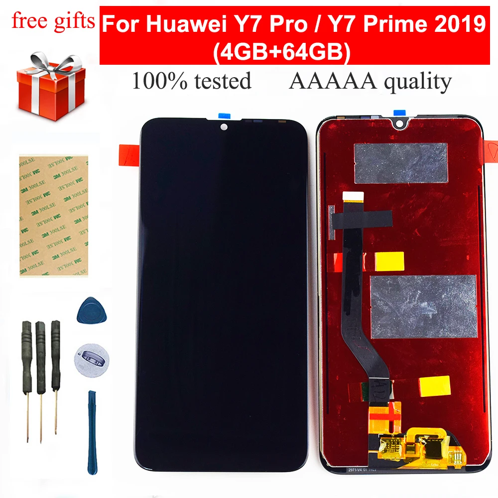 

6.26'' For Huawei Y7 Pro Prime 2019 LCD Display (4GB+64GB) LCD Touch Screen Digitizer Sensor Assembly 1280x720 Replacement