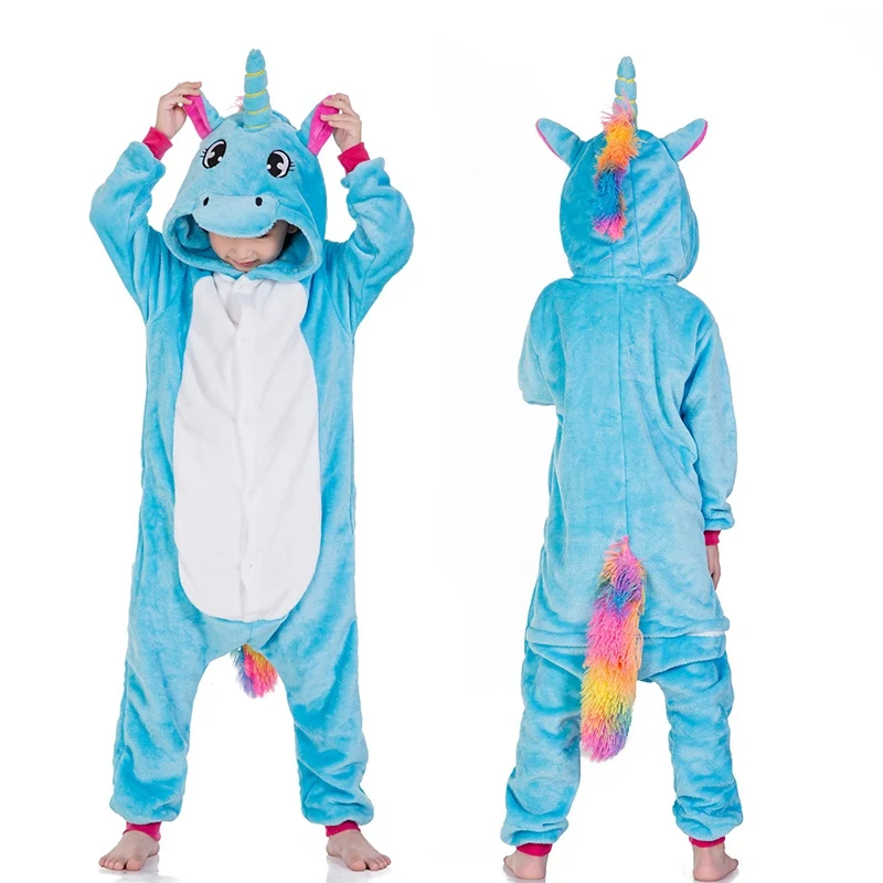 Kigurumi Unicorn Pajamas For Children Winter Unicornio Girls Boys Sleepwear Panda Onesie Kids Costume Baby Licorne Stich Pyjamas