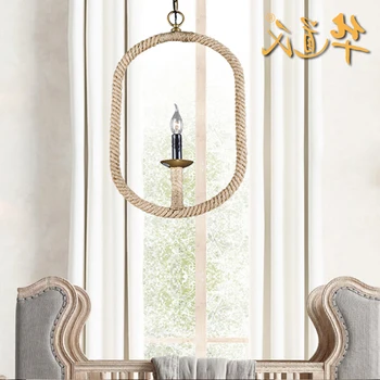 

China's Linen Chandelier Chandelier Retro Personality Industrial Wind Cafe Bar Store Decoration Lamp deco chambre
