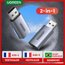 Звуковая карта UGREEN 2 в 1, USB аудио интерфейс, внешний аудио адаптер 3,5 мм, звуковая карта для ноутбука, PS4 гарнитуры, USB звуковая карта Звуковая карта UGREEN 2 в 1, USB аудио интерфейс, внешний аудио адаптер 3,5 мм, звуковая карта для ноутбука, PS4 гарнитуры, USB звуковая карта