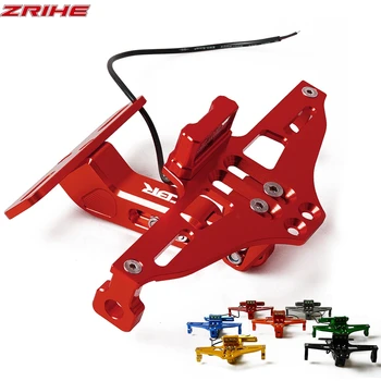 

Motorcycle Adjustable Angle Aluminum License Number Plate Frame Holder Bracket LED Light For Honda CBR600F CBR600RR CBR1000RR